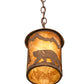 Meyda Lighting Lone Bear 6" Rusty Nail Mini Pendant Light With Amber Mica Shade Glass