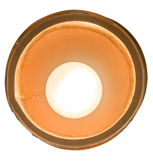 Meyda Lighting Lone Bear 6" Rusty Nail Mini Pendant Light With Amber Mica Shade Glass
