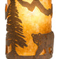 Meyda Lighting Lone Bear 6" Rusty Nail Mini Pendant Light With Amber Mica Shade Glass