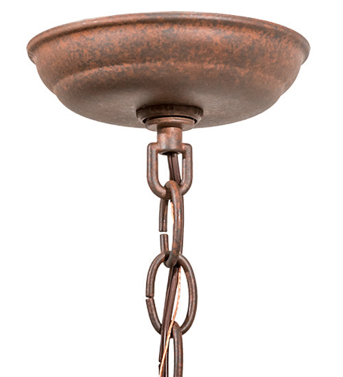 Meyda Lighting Lone Bear 6" Rusty Nail Mini Pendant Light With Amber Mica Shade Glass