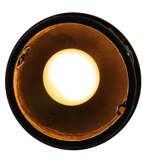 Meyda Lighting Lone Bear 6" Textured Black Northwoods Mini Pendant Light With Amber Mica Shade Glass