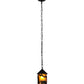 Meyda Lighting Lone Bear 6" Textured Black Northwoods Mini Pendant Light With Amber Mica Shade Glass