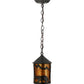 Meyda Lighting Lone Bear 6" Timeless Bronze Northwoods Mini Pendant Light With Amber Mica Shade Glass