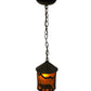 Meyda Lighting Lone Bear 6" Timeless Bronze Northwoods Mini Pendant Light With Amber Mica Shade Glass