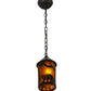 Meyda Lighting Lone Bear 6" Timeless Bronze Northwoods Mini Pendant Light With Amber Mica Shade Glass