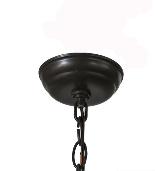 Meyda Lighting Lone Bear 6" Timeless Bronze Northwoods Mini Pendant Light With Amber Mica Shade Glass