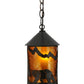 Meyda Lighting Lone Bear 6" Timeless Bronze Northwoods Mini Pendant Light With Amber Mica Shade Glass