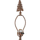 Meyda Lighting Lone Bear 77" 2-Light Rust Floor Lamp With Amber Mica Shade Glass and Lighted Base