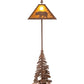 Meyda Lighting Lone Bear 77" 2-Light Rust Floor Lamp With Amber Mica Shade Glass and Lighted Base