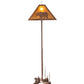 Meyda Lighting Lone Bear 77" 2-Light Rust Floor Lamp With Amber Mica Shade Glass and Lighted Base