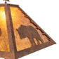 Meyda Lighting Lone Bear 77" 2-Light Rust Floor Lamp With Amber Mica Shade Glass and Lighted Base