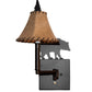 Meyda Lighting Lone Bear 8" Mahogany Bronze Wall Sconce With Brown Tan Faux Shade