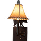 Meyda Lighting Lone Bear 8" Mahogany Bronze Wall Sconce With Brown Tan Faux Shade