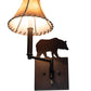 Meyda Lighting Lone Bear 8" Mahogany Bronze Wall Sconce With Brown Tan Faux Shade