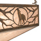 Meyda Lighting Lone Bear & Wolf 26" 3-Light Antique Copper Inverted Pendant Light With Silver Mica Shade Glass