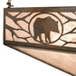 Meyda Lighting Lone Bear & Wolf 26" 3-Light Antique Copper Inverted Pendant Light With Silver Mica Shade Glass