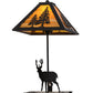 Meyda Lighting Lone Buck 21" 2-Light Oil Rubbed Bronze Table Lamp With Honey Art Shade and Lighted Base