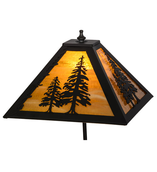 Meyda Lighting Lone Buck 21" 2-Light Oil Rubbed Bronze Table Lamp With Honey Art Shade and Lighted Base