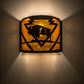 Meyda Lighting Lone Buffalo 11" Timeless Bronze Wall Sconce With Amber Mica Shade Glass