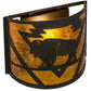 Meyda Lighting Lone Buffalo 11" Timeless Bronze Wall Sconce With Amber Mica Shade Glass