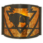Meyda Lighting Lone Buffalo 11" Timeless Bronze Wall Sconce With Amber Mica Shade Glass