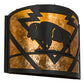 Meyda Lighting Lone Buffalo 11" Timeless Bronze Wall Sconce With Amber Mica Shade Glass
