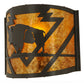 Meyda Lighting Lone Buffalo 11" Timeless Bronze Wall Sconce With Amber Mica Shade Glass