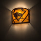 Meyda Lighting Lone Buffalo 12" Rust Wall Sconce With Amber Mica Shade Glass