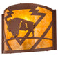 Meyda Lighting Lone Buffalo 12" Rust Wall Sconce With Amber Mica Shade Glass