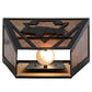 Meyda Lighting Lone Buffalo 13" 2-Light Textured Black Wall Sconce With Amber Mica Shade Glass