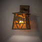 Meyda Lighting Lone Buffalo 7" Antique Copper Wall Sconce With Amber Mica Shade Glass