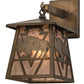 Meyda Lighting Lone Buffalo 7" Antique Copper Wall Sconce With Silver Mica Shade Glass