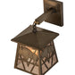 Meyda Lighting Lone Buffalo 7" Antique Copper Wall Sconce With Silver Mica Shade Glass