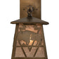 Meyda Lighting Lone Buffalo 7" Antique Copper Wall Sconce With Silver Mica Shade Glass
