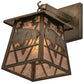 Meyda Lighting Lone Buffalo 7" Antique Copper Wall Sconce With Silver Mica Shade Glass