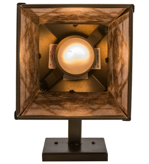 Meyda Lighting Lone Buffalo 7" Antique Copper Wall Sconce With Silver Mica Shade Glass