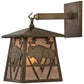 Meyda Lighting Lone Buffalo 7" Antique Copper Wall Sconce With Silver Mica Shade Glass