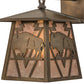 Meyda Lighting Lone Buffalo 7" Antique Copper Wall Sconce With Silver Mica Shade Glass