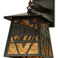 Meyda Lighting Lone Buffalo 7" Timeless Bronze Wall Sconce With Amber Mica Shade Glass