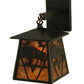 Meyda Lighting Lone Buffalo 7" Timeless Bronze Wall Sconce With Amber Mica Shade Glass