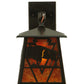 Meyda Lighting Lone Buffalo 7" Timeless Bronze Wall Sconce With Amber Mica Shade Glass