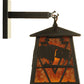 Meyda Lighting Lone Buffalo 7" Timeless Bronze Wall Sconce With Amber Mica Shade Glass