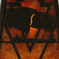 Meyda Lighting Lone Buffalo 7" Timeless Bronze Wall Sconce With Amber Mica Shade Glass