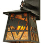 Meyda Lighting Lone Buffalo 7" Timeless Bronze Wall Sconce With Amber Mica Shade Glass