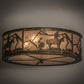 Meyda Lighting Lone Cowboy 22" 4-Light Antique Copper Flush Mount Light With Silver Mica Shade Glass