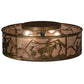 Meyda Lighting Lone Cowboy 22" 4-Light Antique Copper Flush Mount Light With Silver Mica Shade Glass