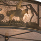 Meyda Lighting Lone Cowboy 22" 4-Light Antique Copper Flush Mount Light With Silver Mica Shade Glass