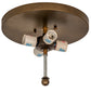 Meyda Lighting Lone Cowboy 22" 4-Light Antique Copper Flush Mount Light With Silver Mica Shade Glass