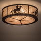 Meyda Lighting Lone Cowboy 22" 4-Light Dark Roast Flush Mount Light With Silver Mica Shade Glass