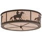 Meyda Lighting Lone Cowboy 22" 4-Light Dark Roast Flush Mount Light With Silver Mica Shade Glass